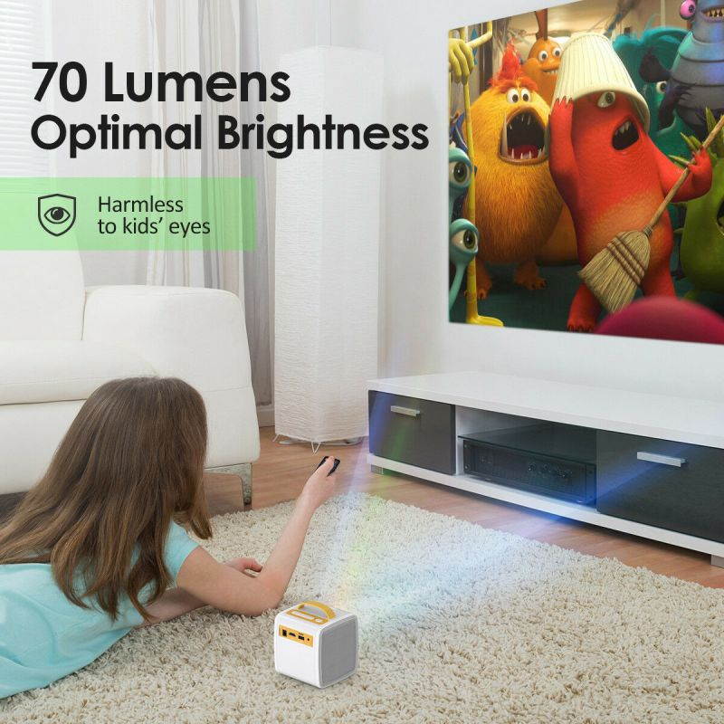 1080P Children's Toy Mini Projector Home Theater Cinema AV USB HDMI TF Kids Gift