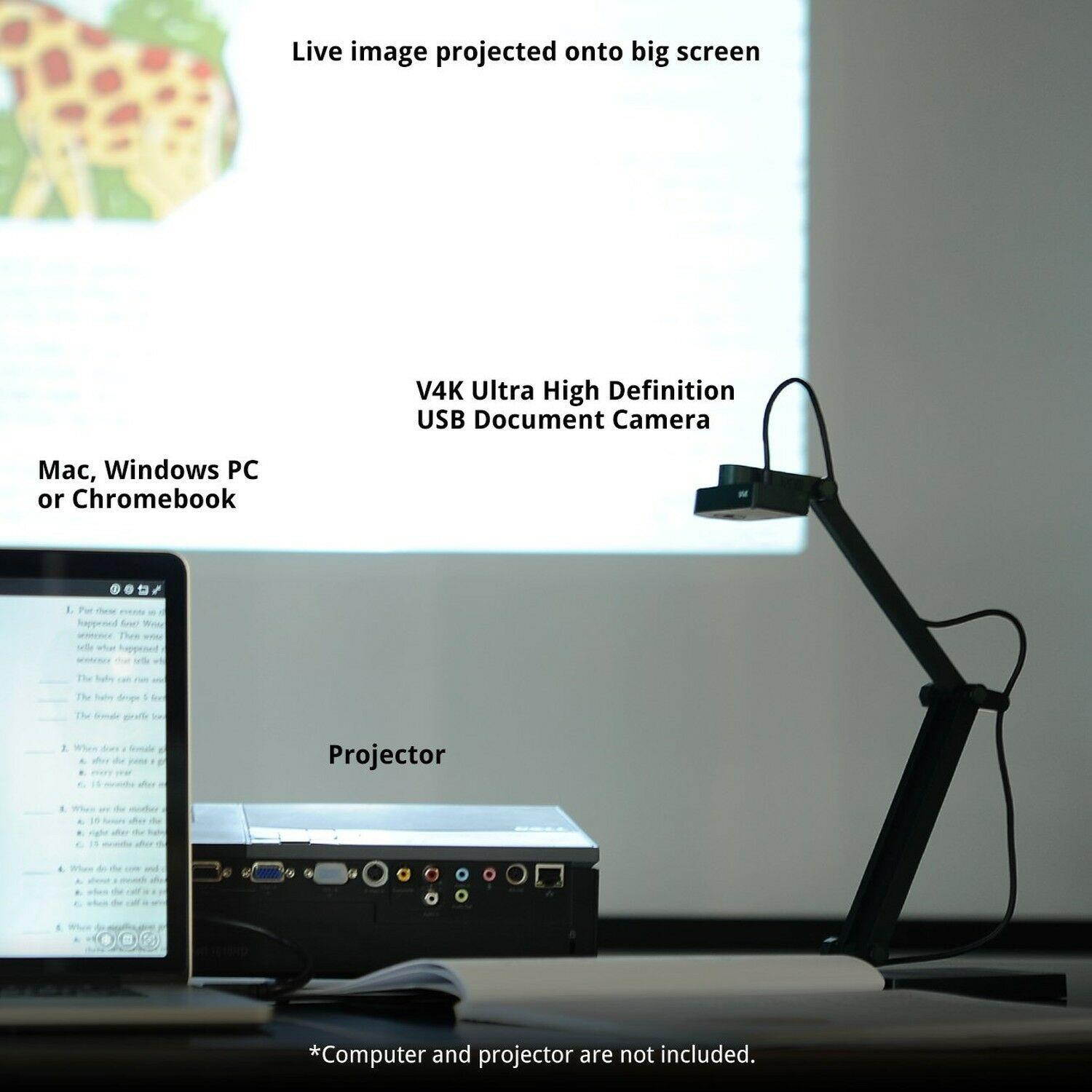 IPEVO V4K Ultra High Definition USB Document Camera (5-880-4-01-00)
