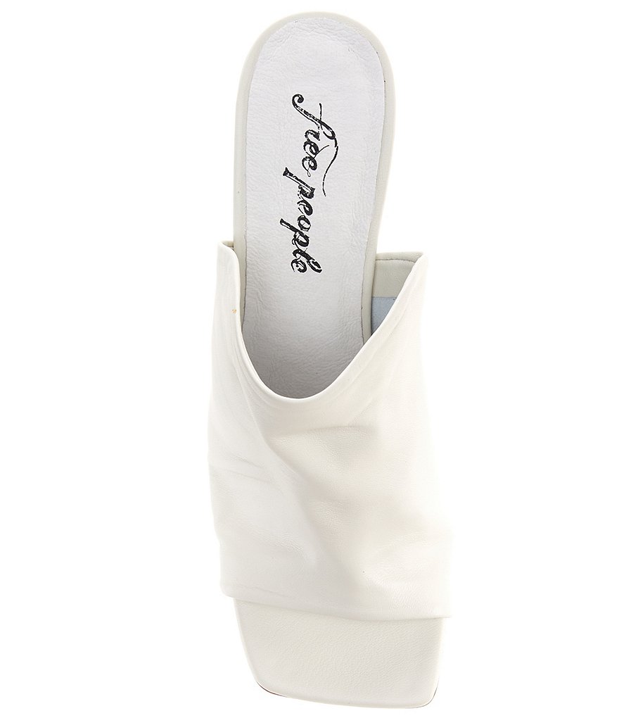 Free People Cara Square Toe Ruched Leather Mules