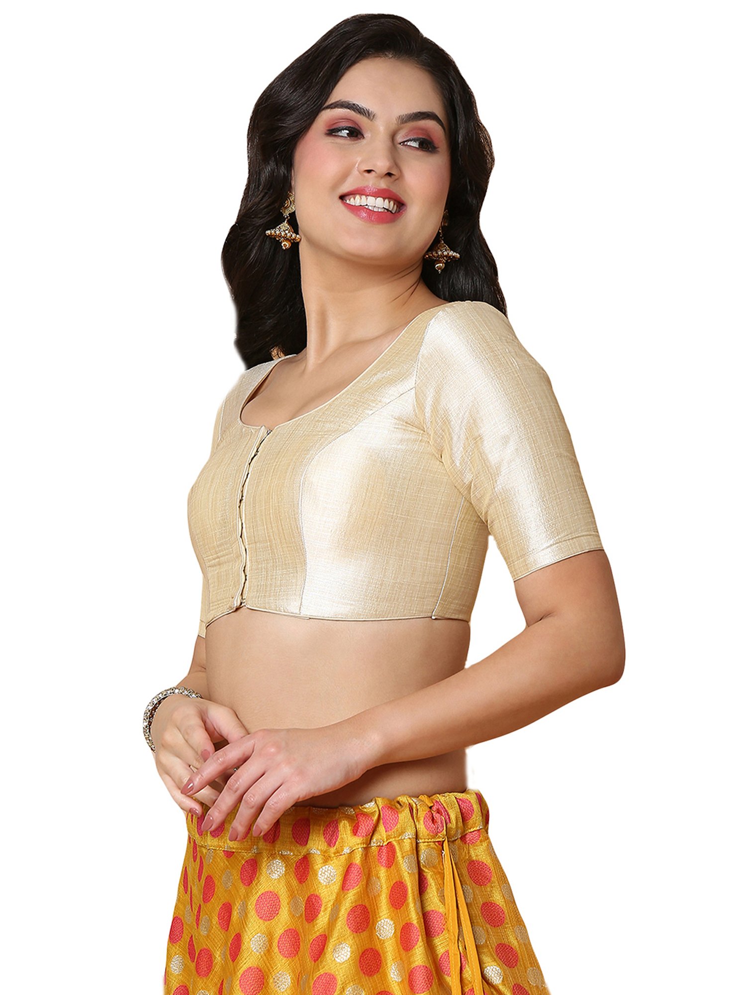 Salwar Studio Light Gold Readymade Blouse