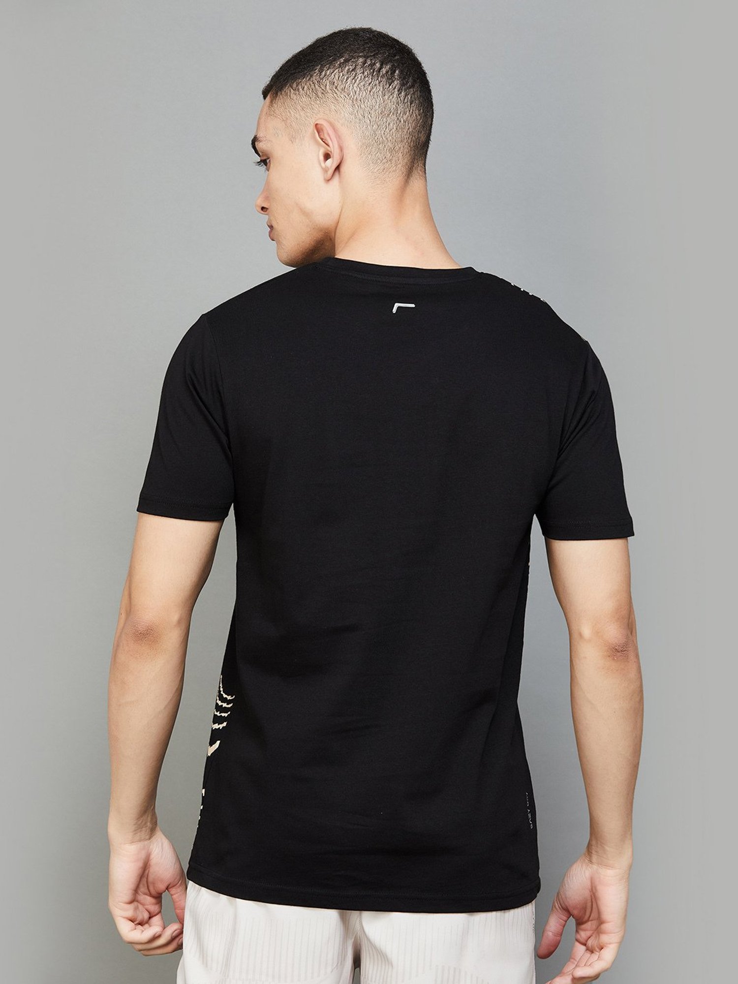 Fame Forever by Lifestyle Black Regular Fit Printed Sports T-Shirt