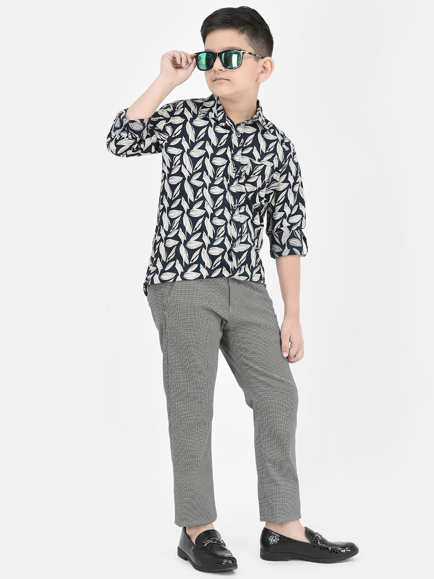 Crimsoune Club Boys Grey Self Trousers