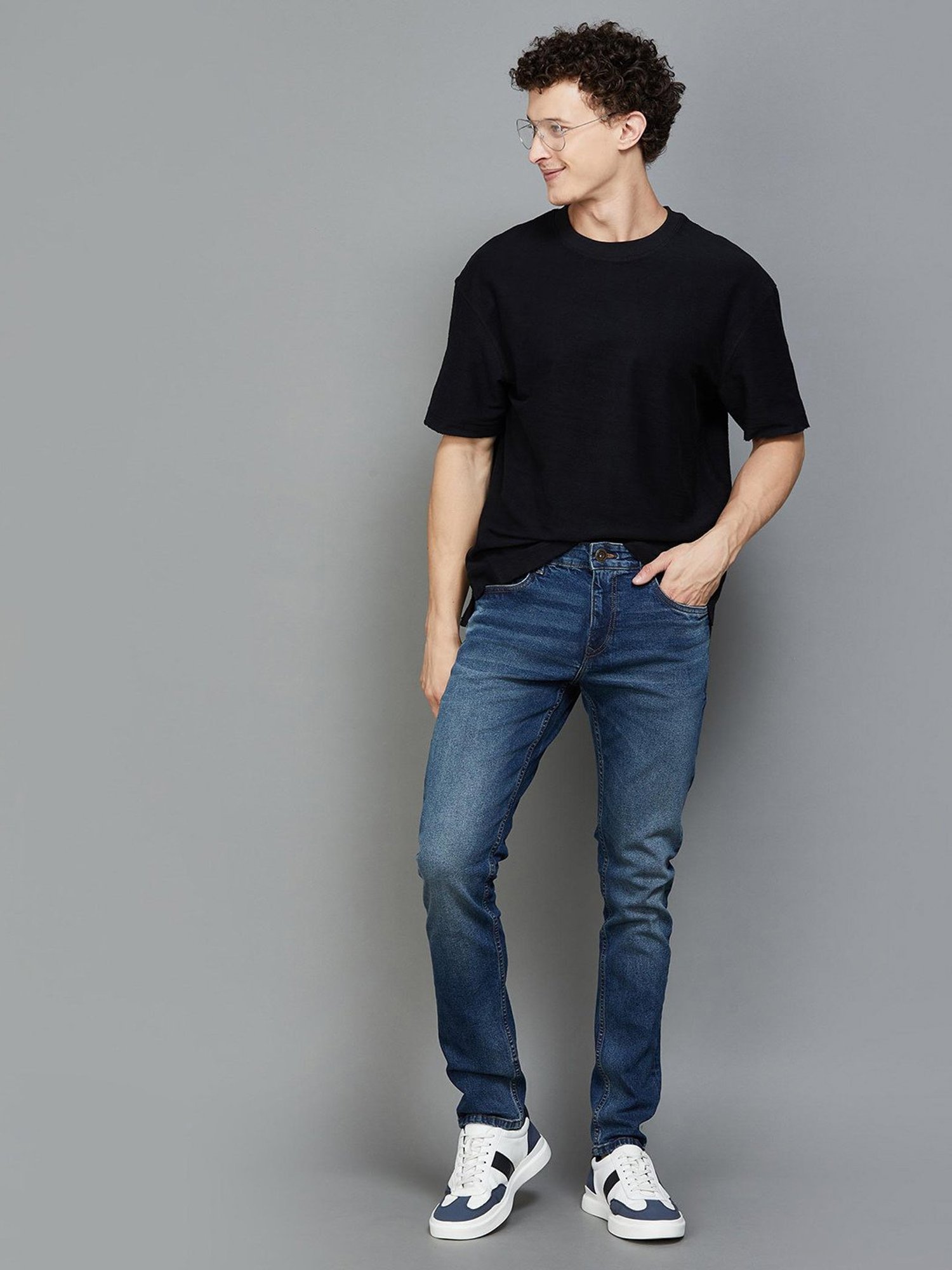 Forca by Lifestyle Blue Skinny Fit Heavily Washed Jeans