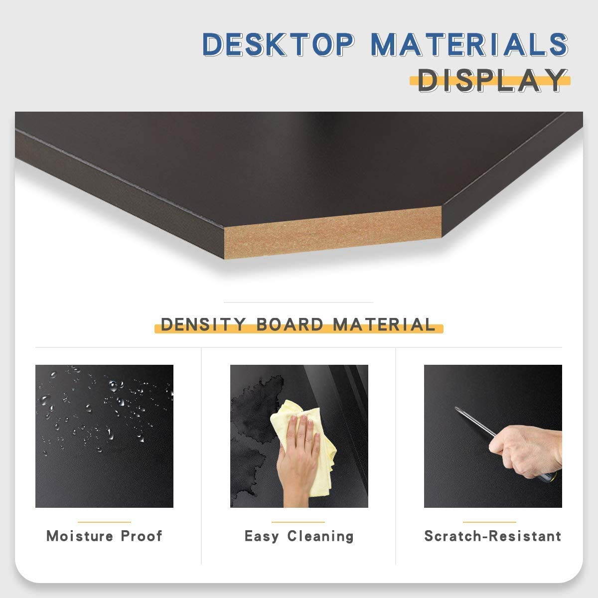 Lifetech Computer Desk 43.3" Modern Study Writing Desk for Home Office Simple Small Desk for Small Spaces, Black