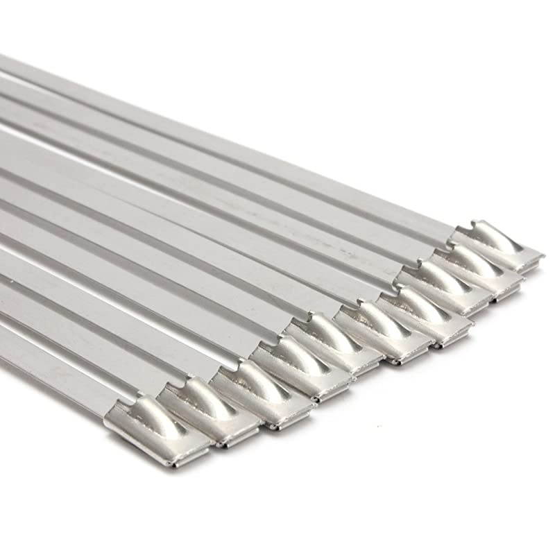 100pcs Stainless Steel Cable Ties 59 Inches 15CM SelfLocking Cable Zip Ties High Loop Tensile Strength Durability