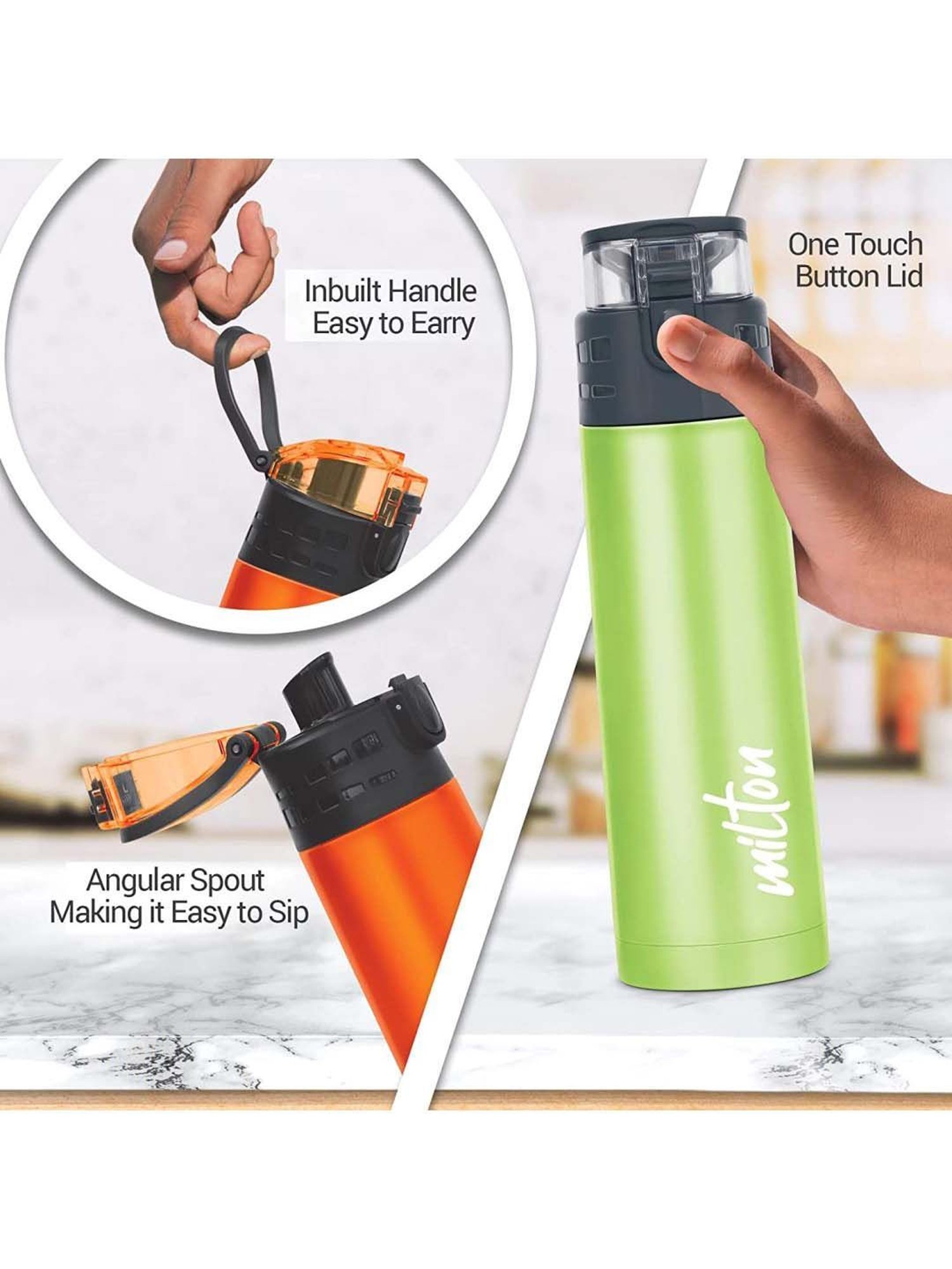 Milton Atlantis 600 Green Thermosteel Insulated Water Bottle (0.5 L)