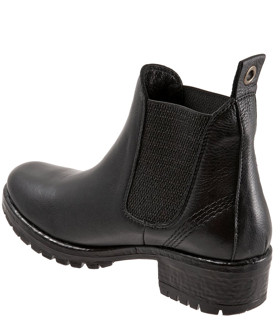 Bueno Florida Leather Block Heel Lug Sole Chelsea Booties