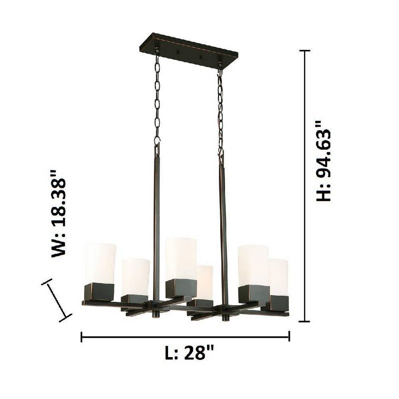 Ciara Springs 6 Light Chandelier Bronze/White - EGLO