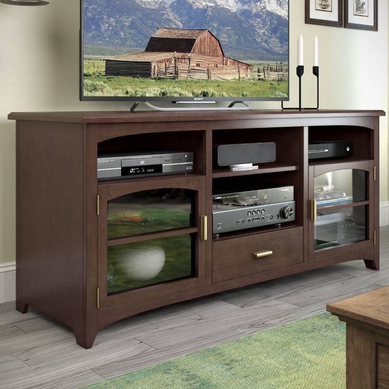 Carson West Lake TV Component Bench Dark Espresso 60" - Sonax