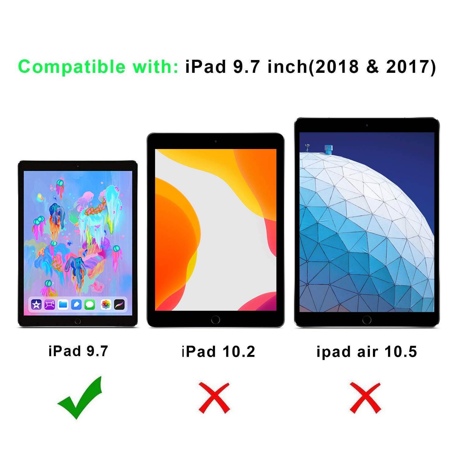 New iPad 9.7" (2018 & 2017) / iPad Pro 9.7 / iPad Air 2 / iPad Air Screen Protector, SPARIN Tempered Glass Screen Protector - Apple Pencil Compatible / High Definition / Scratch Resistant