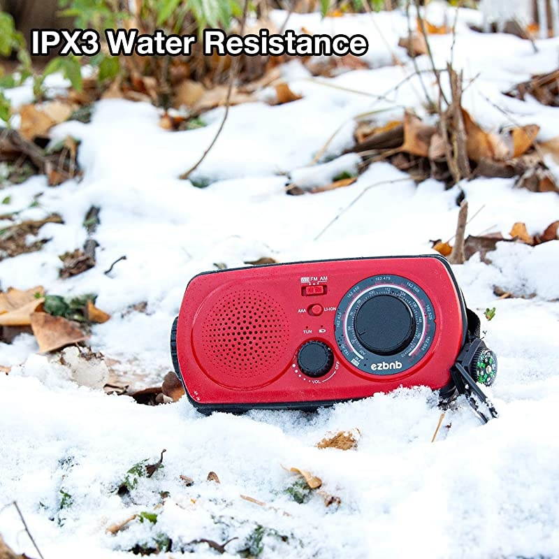 Upgraded Version Emergency Solar Hand Crank Radio Portable AMFM NOAA Weather Radio for Outdoor Household Emergency Device LED Flashlight 2200mAh Power Bank Compass SOS Alarm