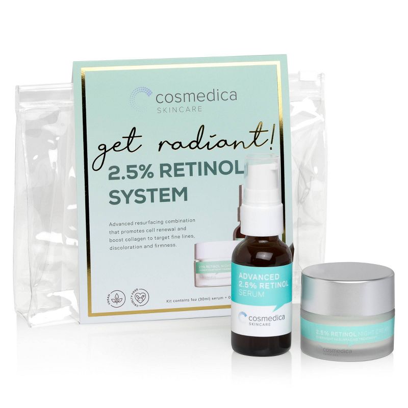 Cosmedica Skincare Get Radiant 2.5% Retinol System - 2ct/1.7 fl oz