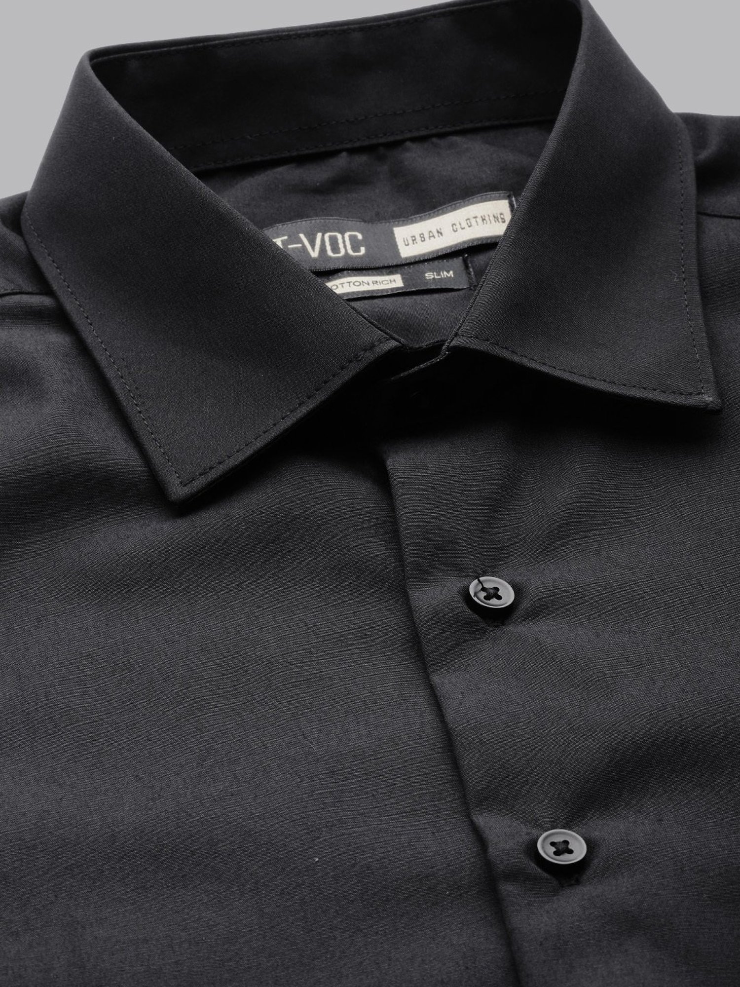 IVOC Black Slim Fit Shirt