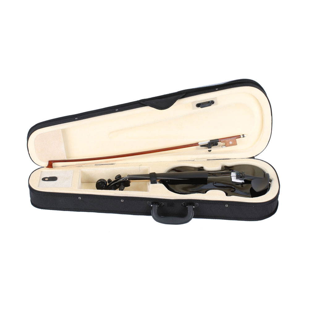 Hot Sale 1/4 Black Acoustic Violin + Case + Bow + Rosin for 6-8 years old Kids