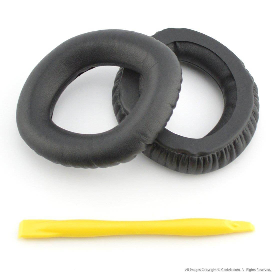 Geekria QuickFit Protein Leather Replacement Ear Pads for Sennheiser MM550-X, PX360, PX360-BT, Mm450-X  Headphones Earpads, Headset Ear Cushion Repair Parts (Black)