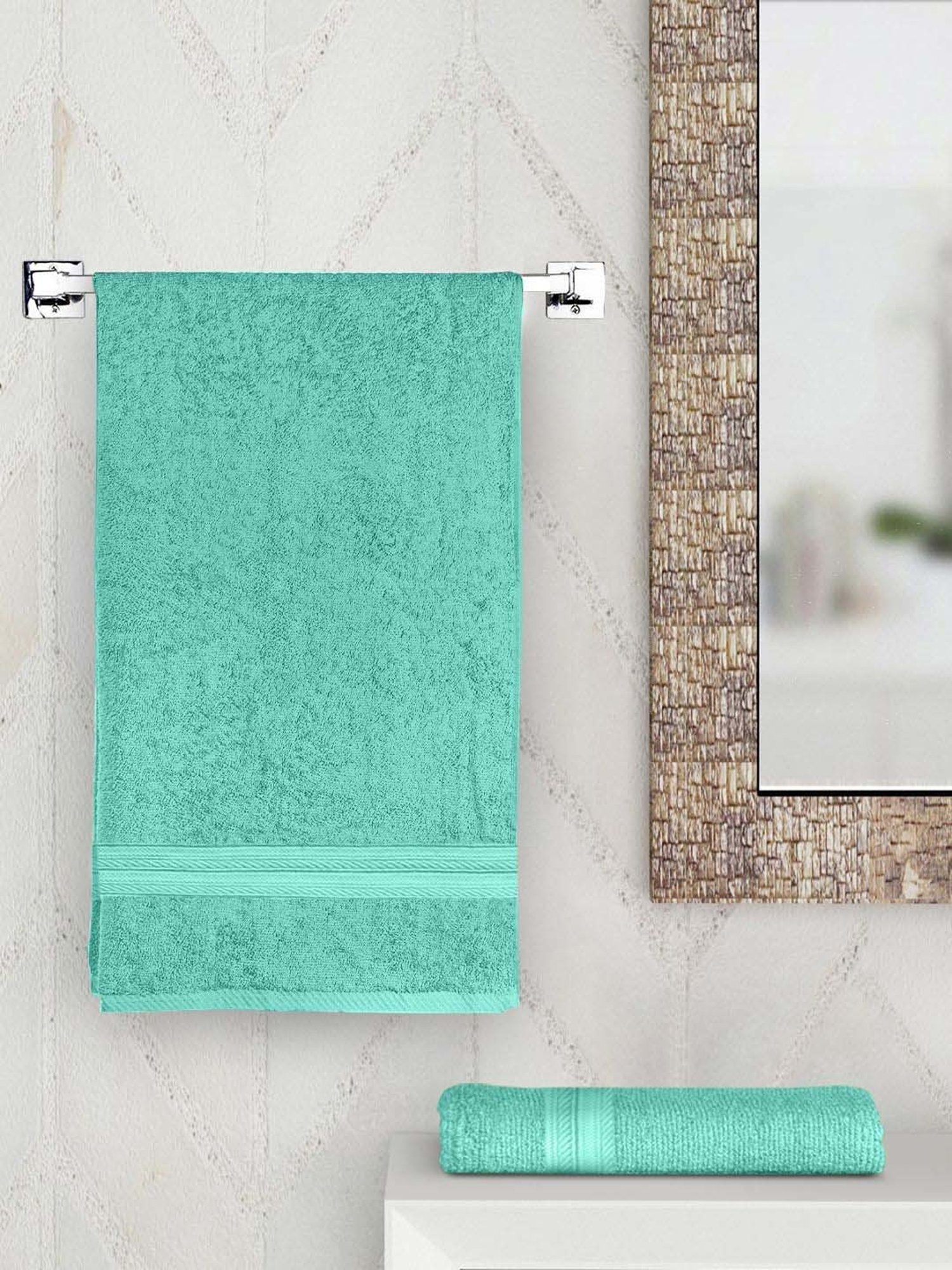 Raymond Home Forever Teal 350 GSM Cotton Bath Towel
