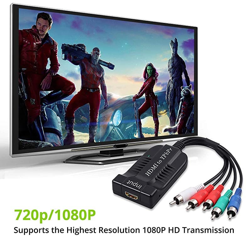 1080P HDMI to Component Converter Scaler HDMI to YPbPr Converter Convert HDMI to Component HDMI to Video Converter HDMI to 5RCA RGB Converter for HDTV Box PC PS3 Fire Stick Roku Blu-Ray DVD