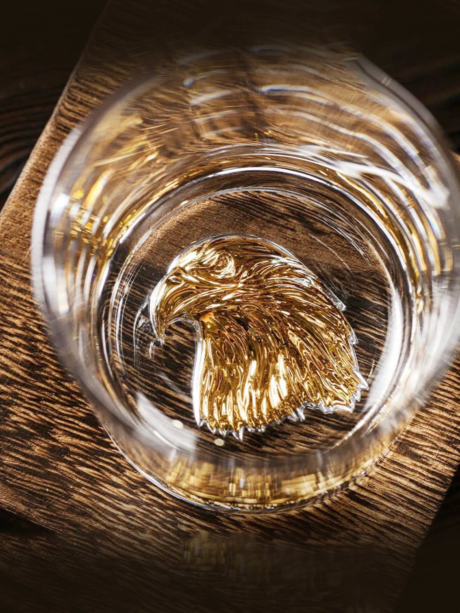 Melbify Gold Eagle Transparent Whiskey Glass 300ml - Set of 2