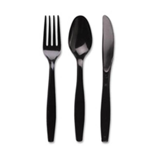 Dixie Foods DXETH517 Plastic Teaspoon- Heavyweight- 1000-CT- Black