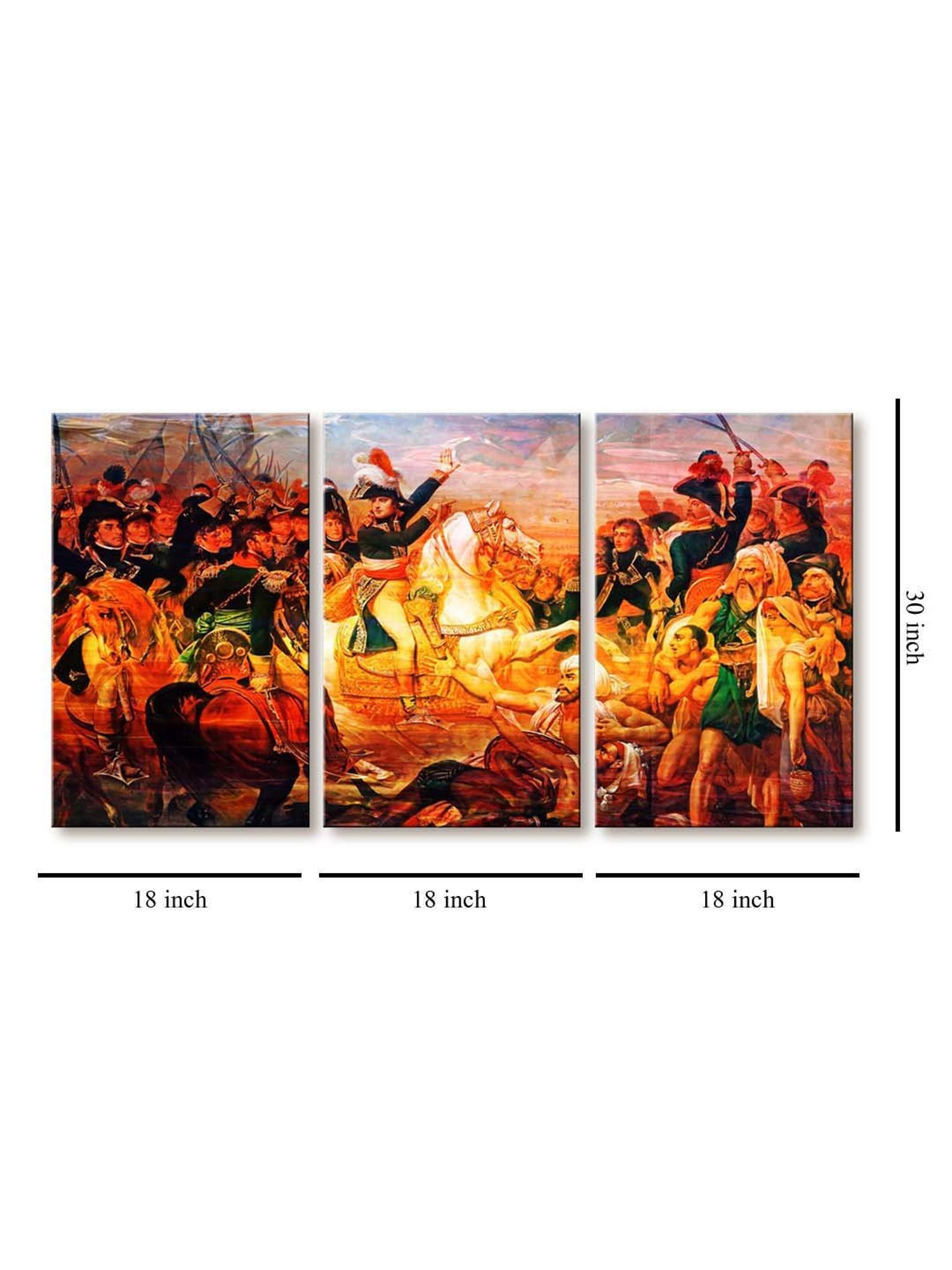 999Store Brown Historical War Fight Art 3 Frame Canvas Paintings