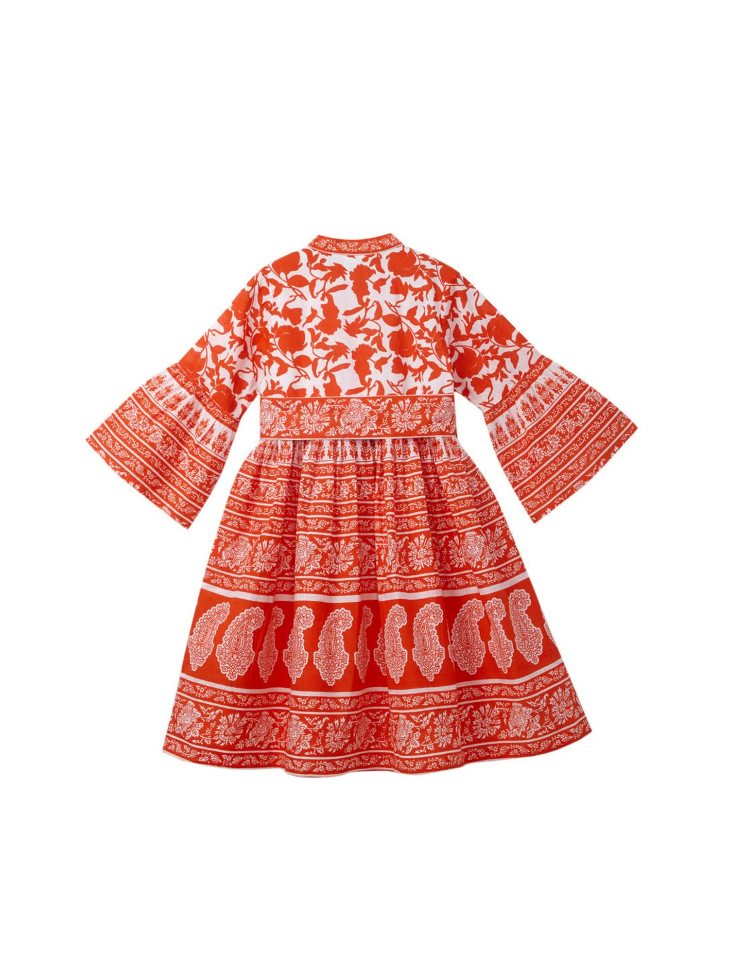 Cub McPaws Kids Orange Printed Dress