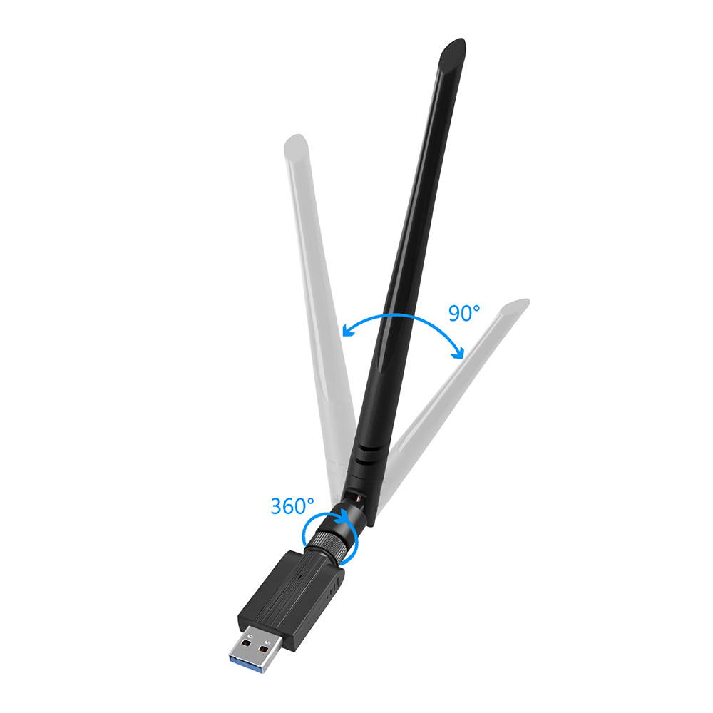 USB 3.0 WiFi Adapter 1200Mbps Dual Band 2.4G/5G Wireless Network Adapter 56dBi Antenna for Desktop PC Wi-Fi Dongle Compatible Windows 10/7 /8/8.1 /XP Mac OS 10.5-10.14