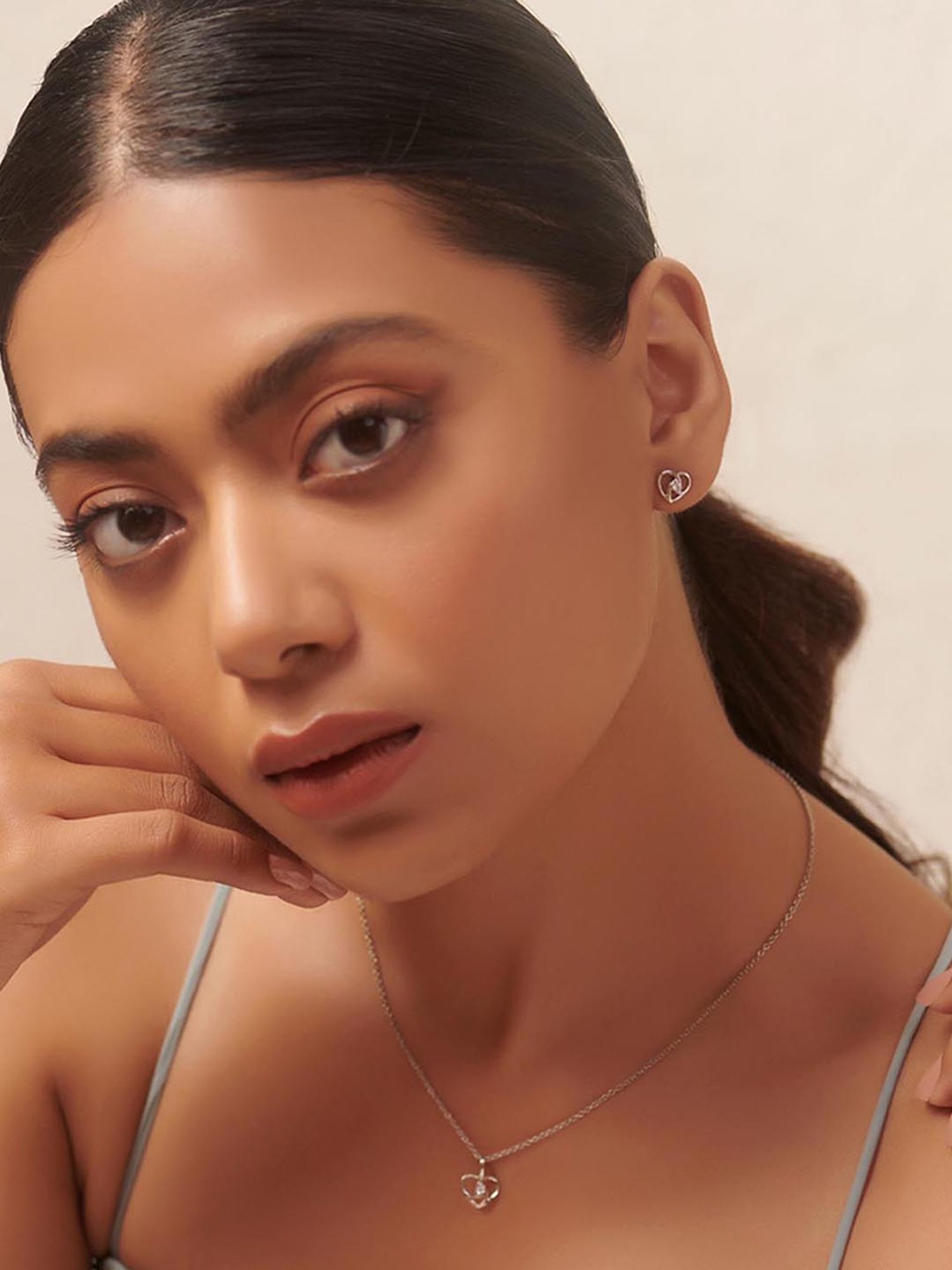 Shaya 92.5 Sterling Silver Meant To Be Heart Earrings for Women