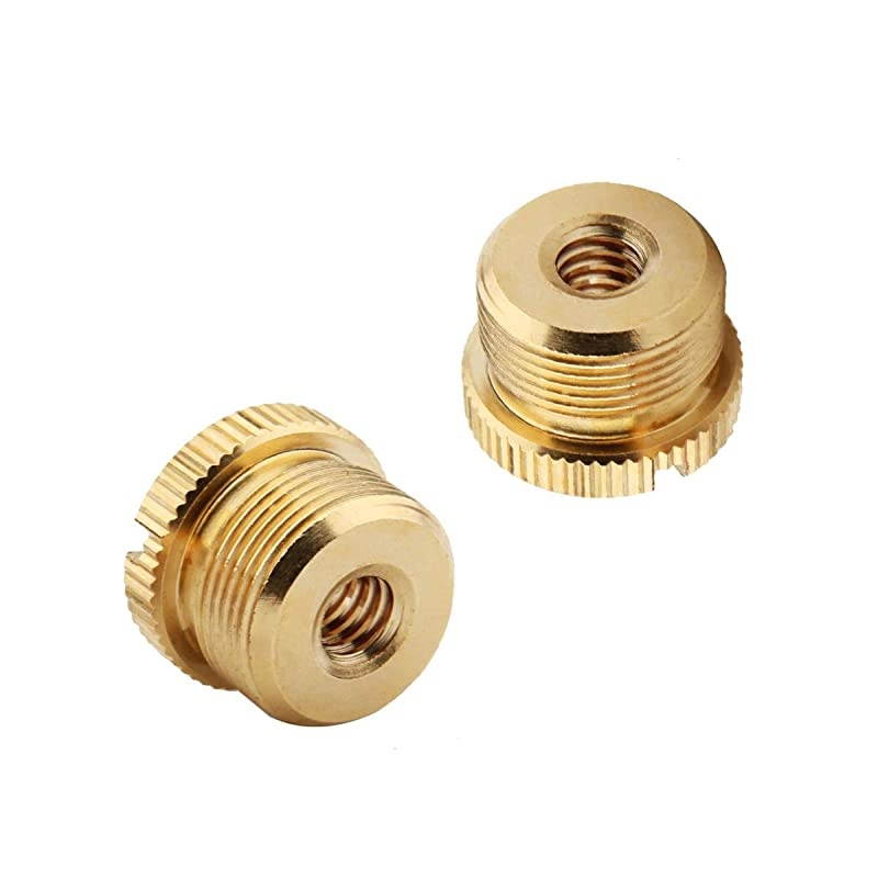 Microphone Stand Adapter 58quot Male to 14quot Female Screw AdapterUsed for Microphone HolderCamera Tripod Accessories Adapter2 PackBrass