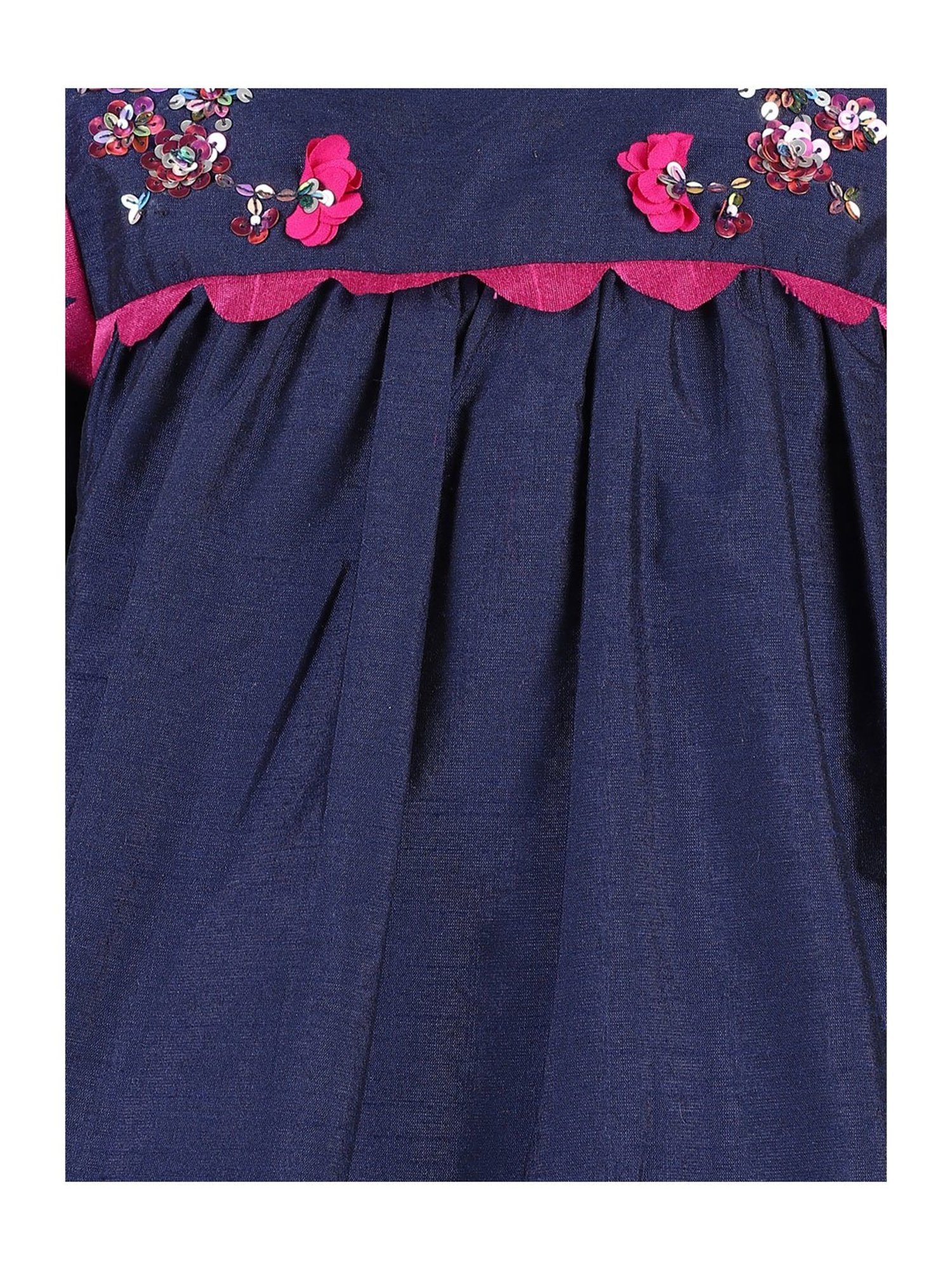 A Little Fable Kids Navy Embellished Dress