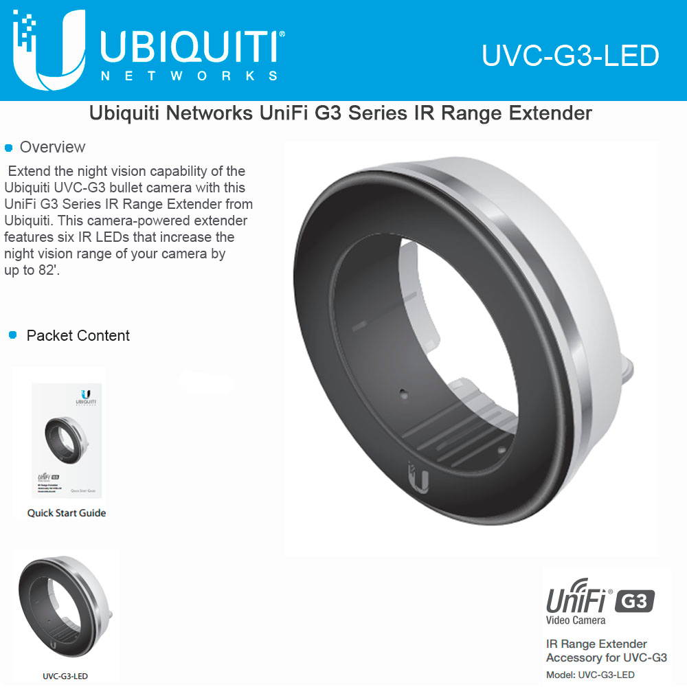 Ubiquiti Networks UVC-G3-LED UVC-G3-LED IR Range Extender Accessory for UVC-G3 Camera