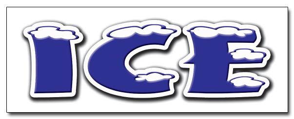 ICE DECAL sticker cold store machine chest crystal clear cubes flakes chips