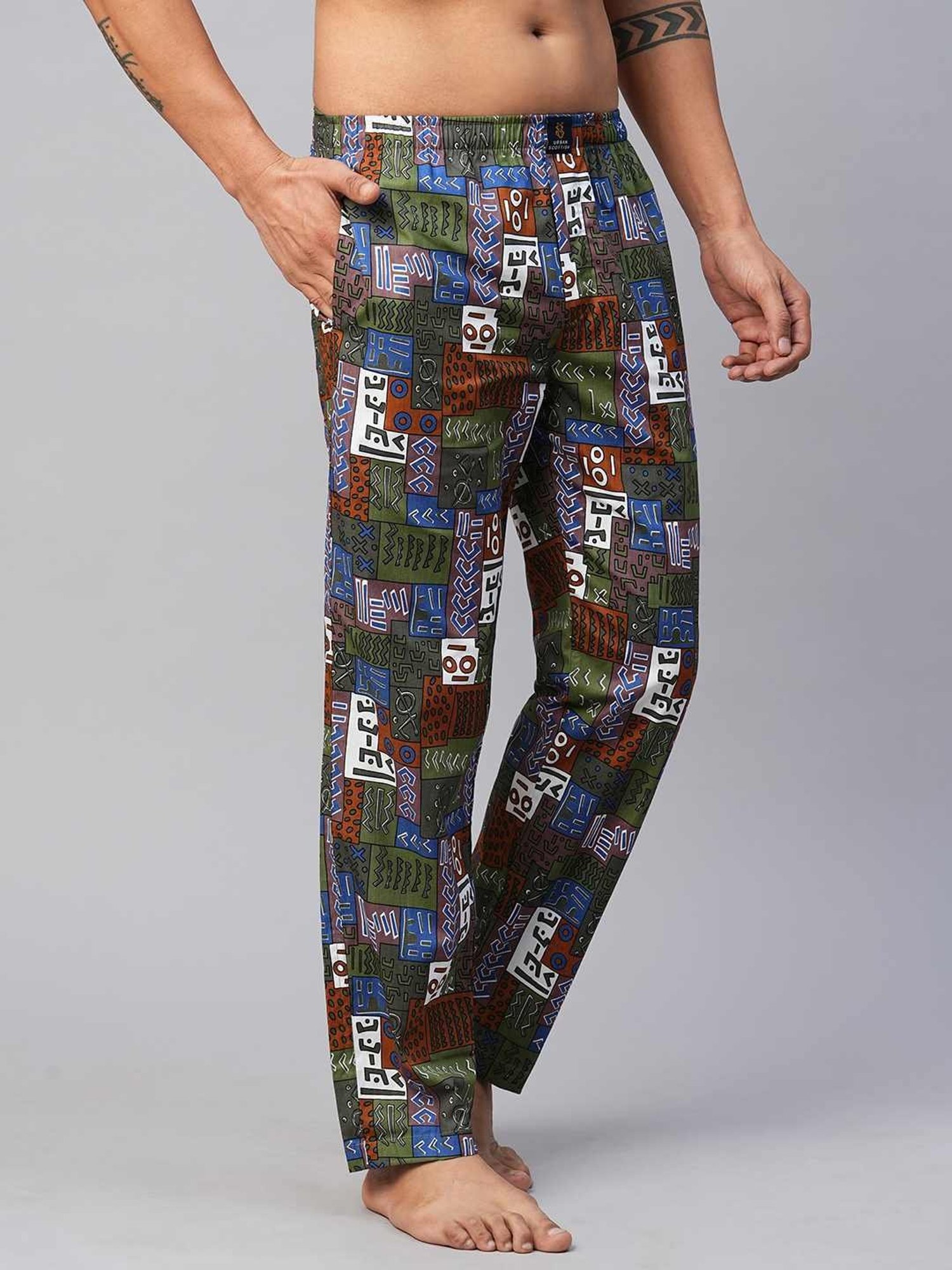 Urban Scottish Multicolored Regular Fit Printed Lounge Pants