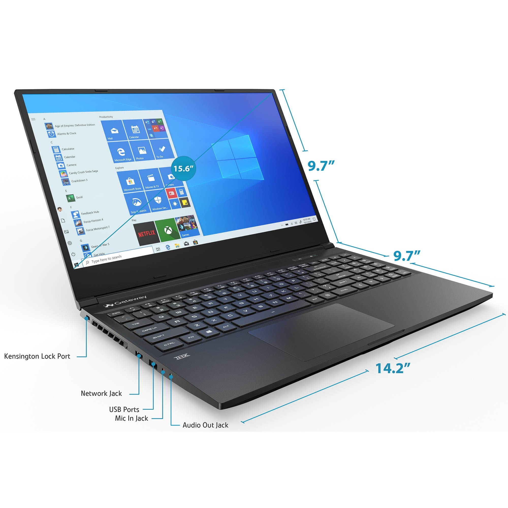 Gateway Creator Series 1650 Gaming Laptop, 120Hz 15.6" FHD 1080p, AMD Ryzen 5-4600H 6-Core, GeForce GTX 1650, 32GB RAM, 2TB SSD, Backlit, USB-C, HDMI, Mini DP, Mytrix HDMI Cable, Win 10