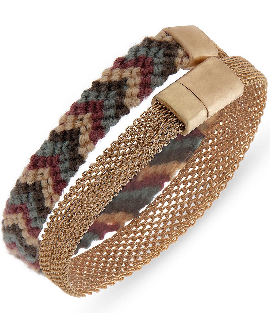 Lonna & Lilly Weave and Mesh Double Wrap Bracelet