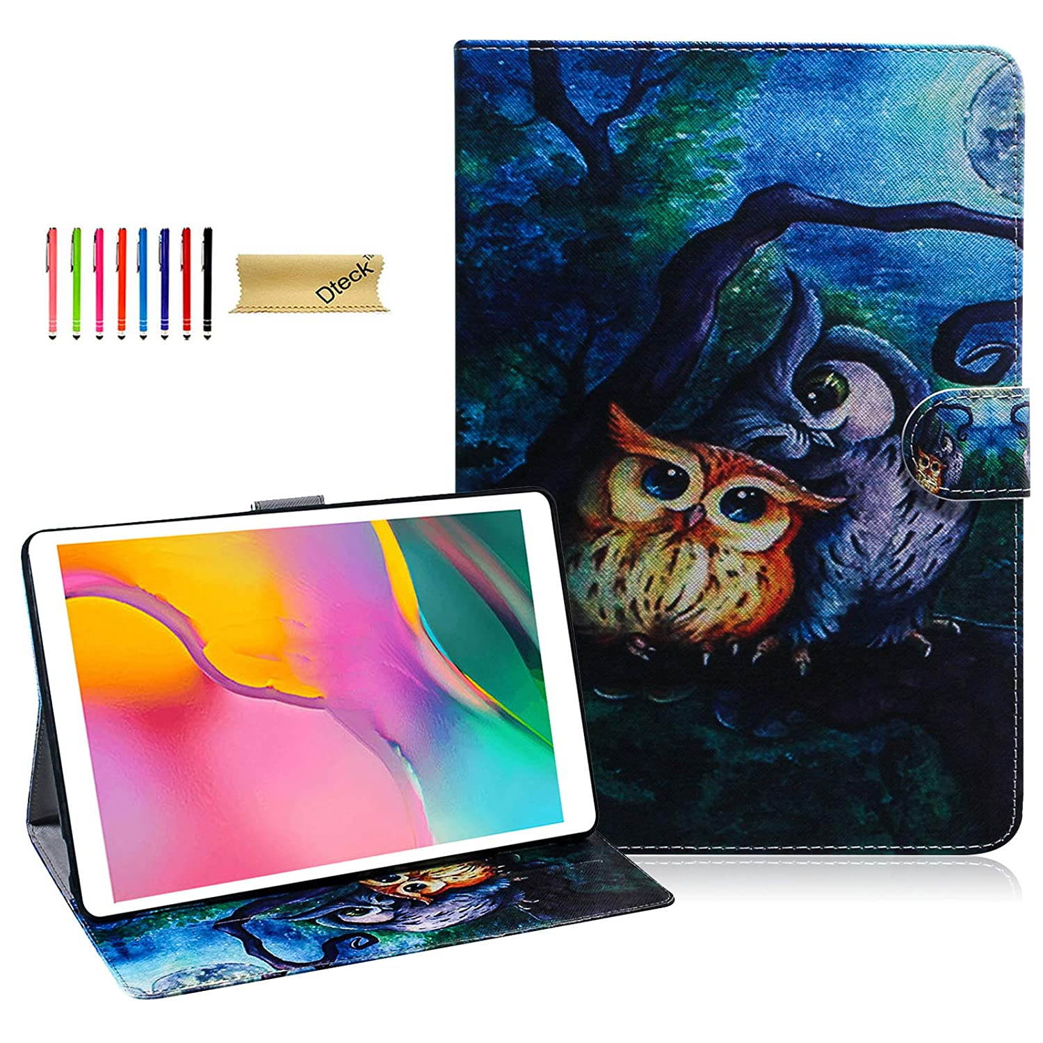 Galaxy Tab A 8.0 inch 2019 Release Case, SM-T290/T295/T297 Wallet Case, Dteck PU Leather Folio Kickstand Protective Cover with Card Slots for Galaxy Tab A 8.0 inch SM-T290/T295/T297, Owl