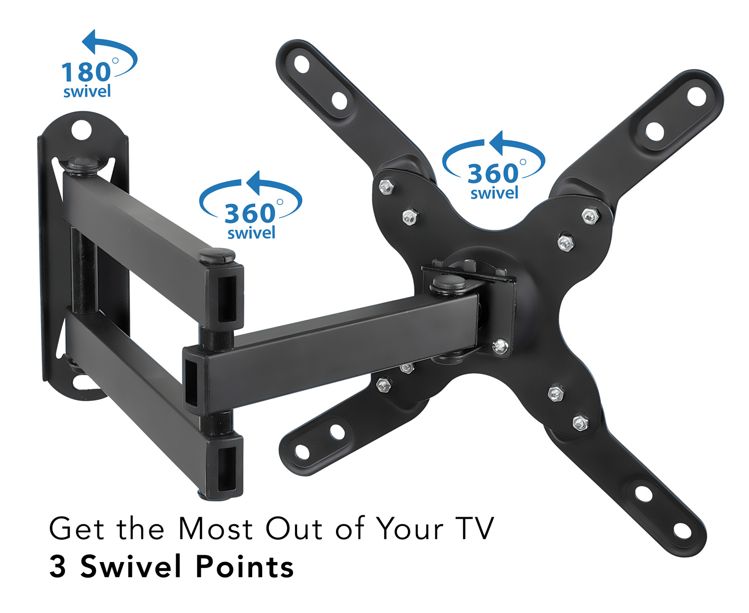 Full Motion TV Wall Mount Monitor Swivel Bracket | Fits 19-43 Inch Screens