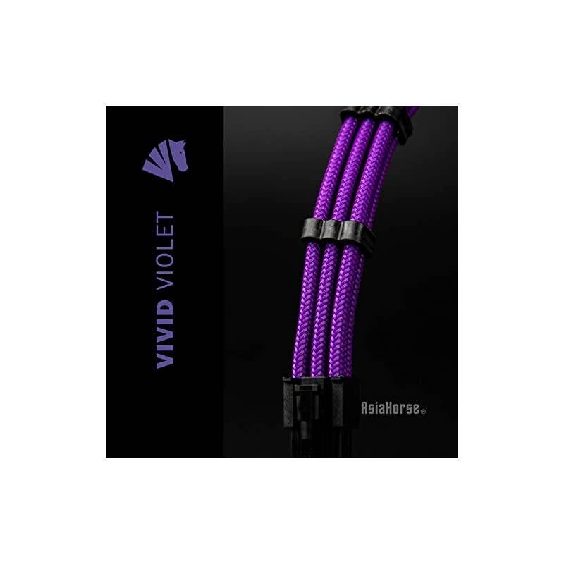 Customization Mod Sleeve Extension Power Supply Cable Kit 18AWG ATXEPS8pin PCIE6pin PCIE Purple