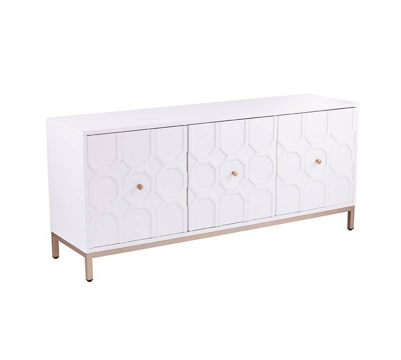 Three Door Gramden Antique Accent Cabinet White - Aiden Lane