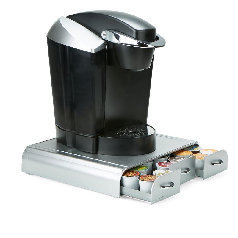 Mind Reader Single Serve Coffee Pod Holder Drawer, 36 Capacity K-Cup, Silver