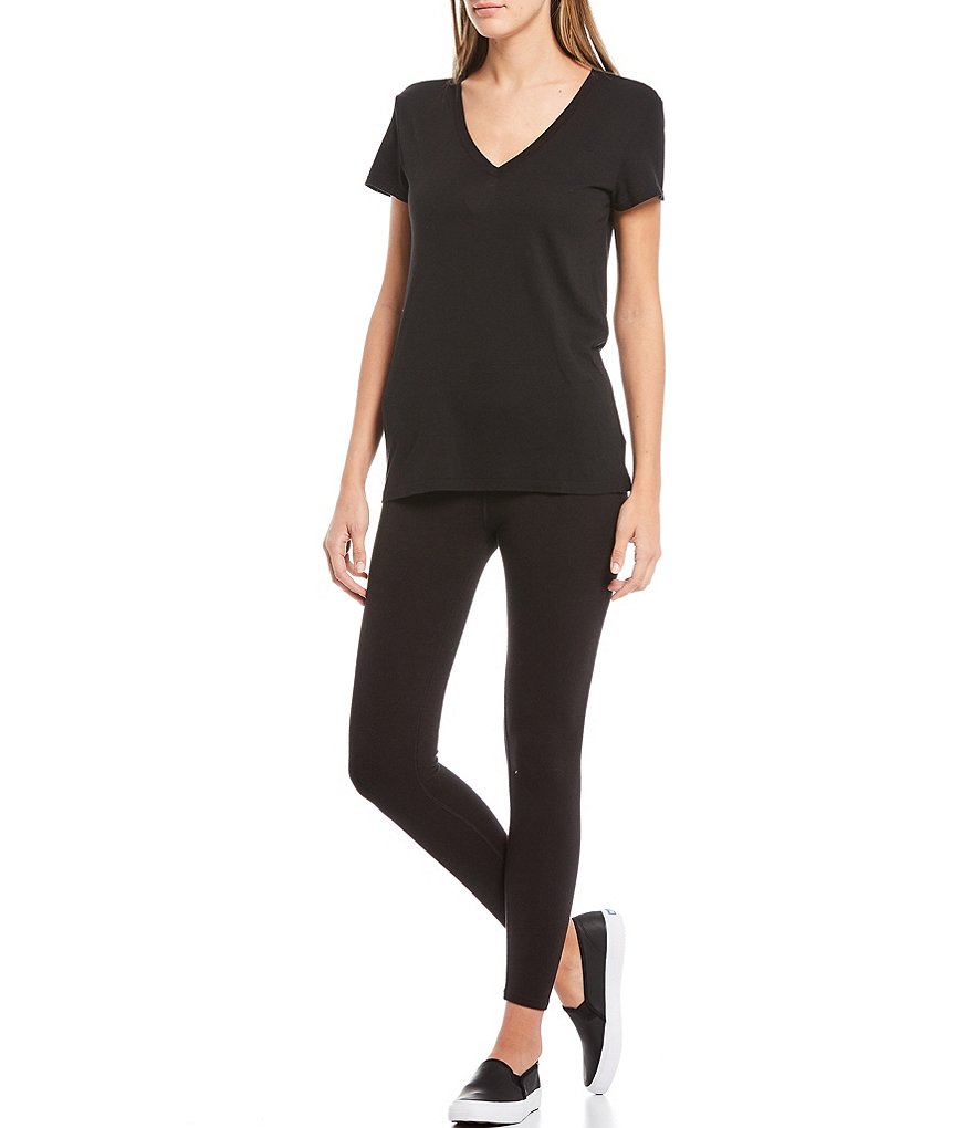 Splendid Kate Knit V-Neck Short Sleeve Coordinating Tee