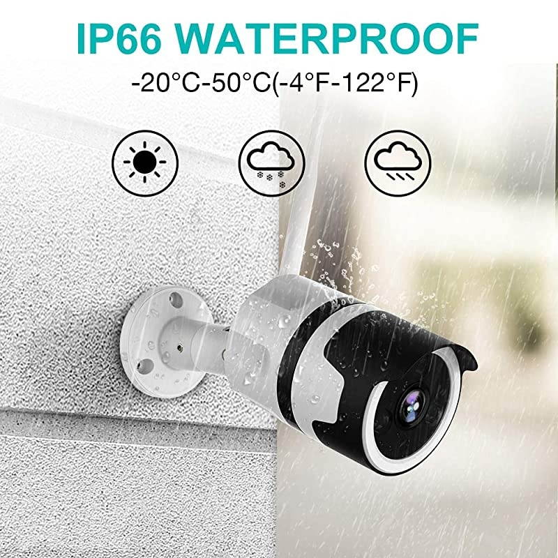 Camera 1080P Security Camera IP66 Waterproof 2Way Audio Home Security Camera Camera Wireless with Motion Detection Night Vision Cloud StorageTF Card Work with Alexa
