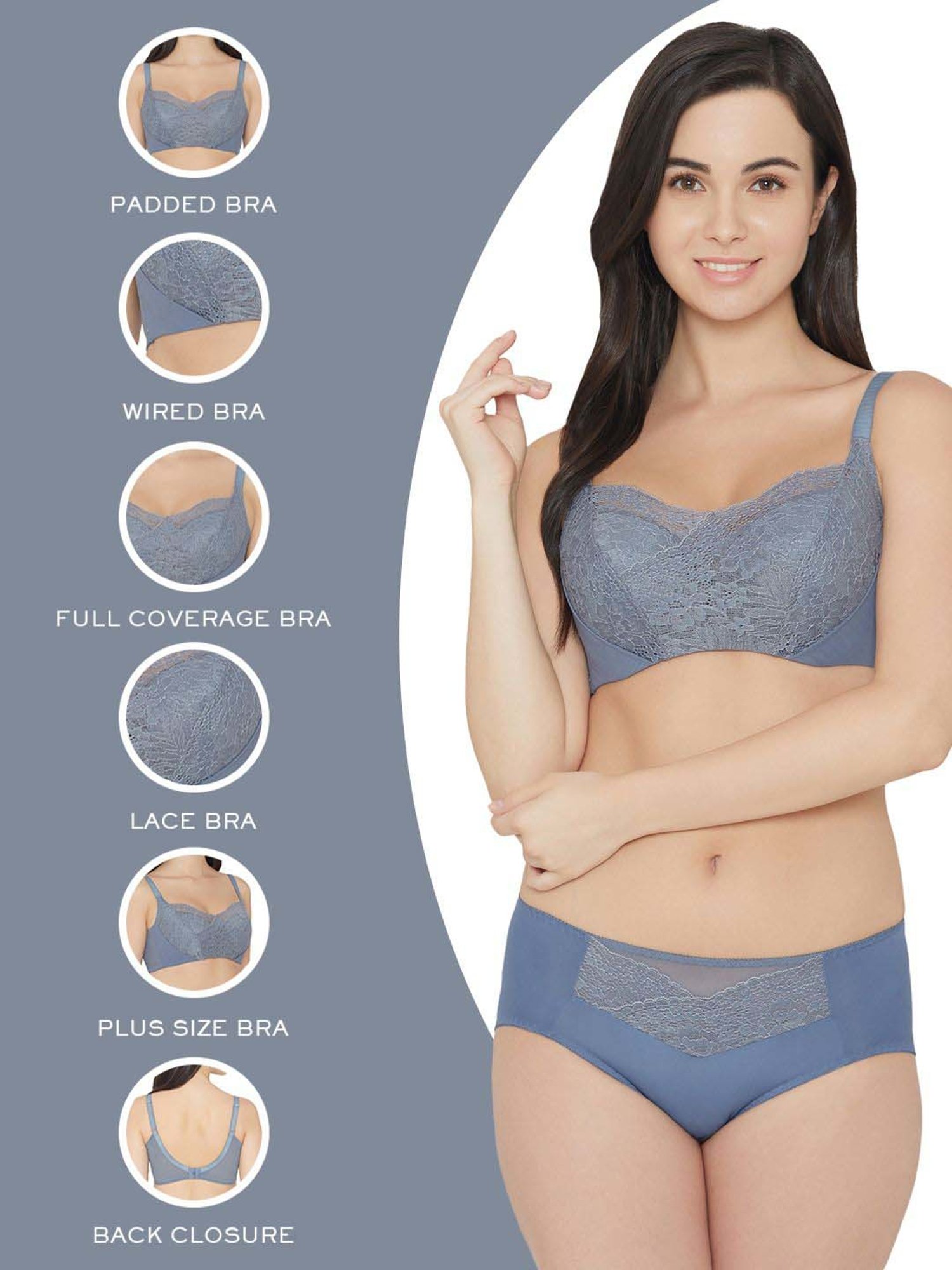 Wacoal Grey Lace Work Everyday Bra