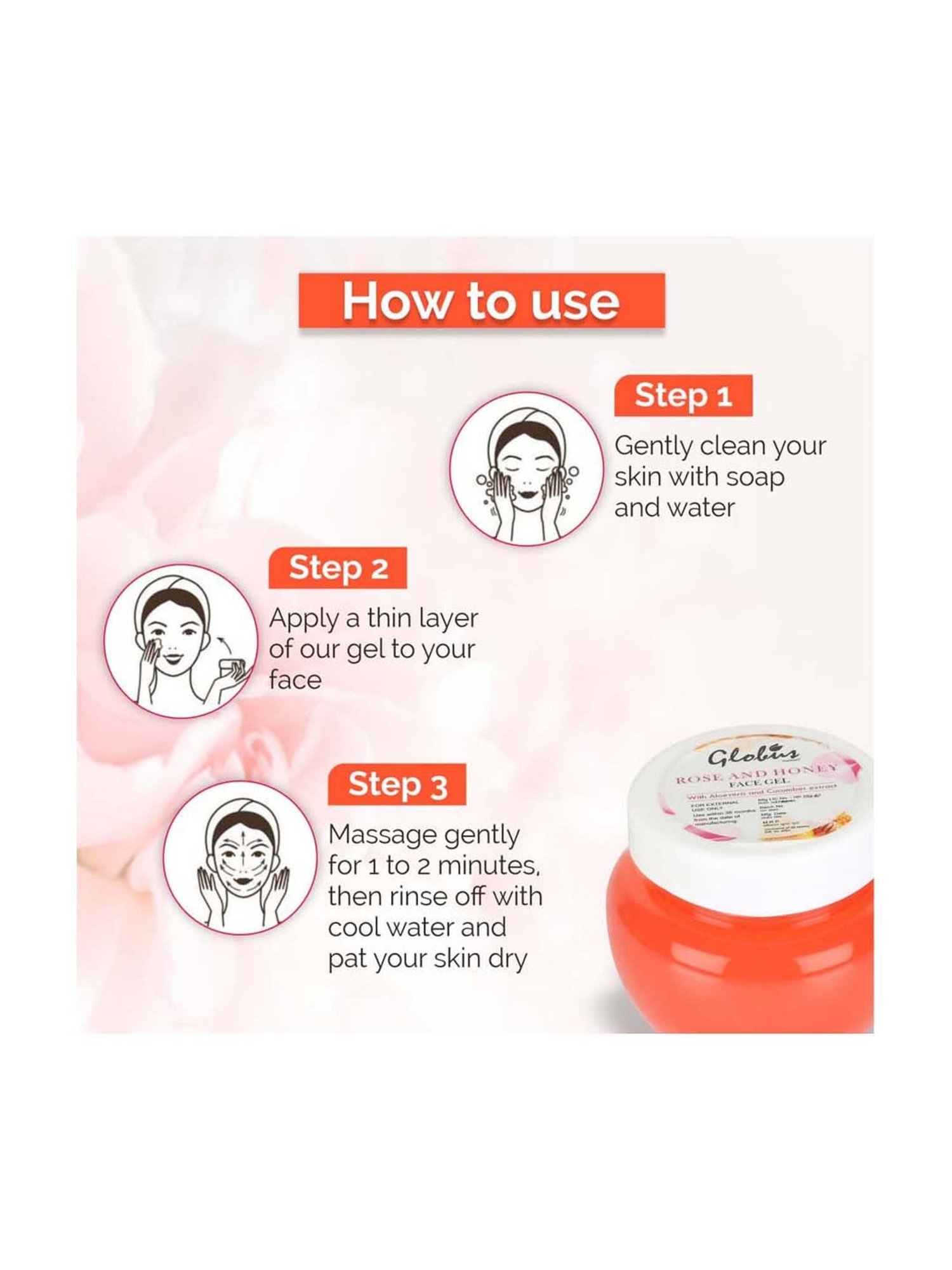 Globus Naturals Rose & Honey Face Gel - 100 gm