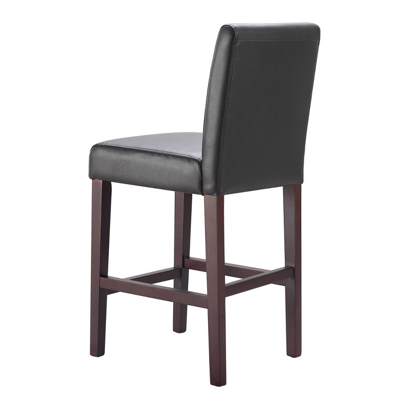 Set of 2 25.5" Liam Leather Counter Height Barstool Chocolate Dark Brown - Serta