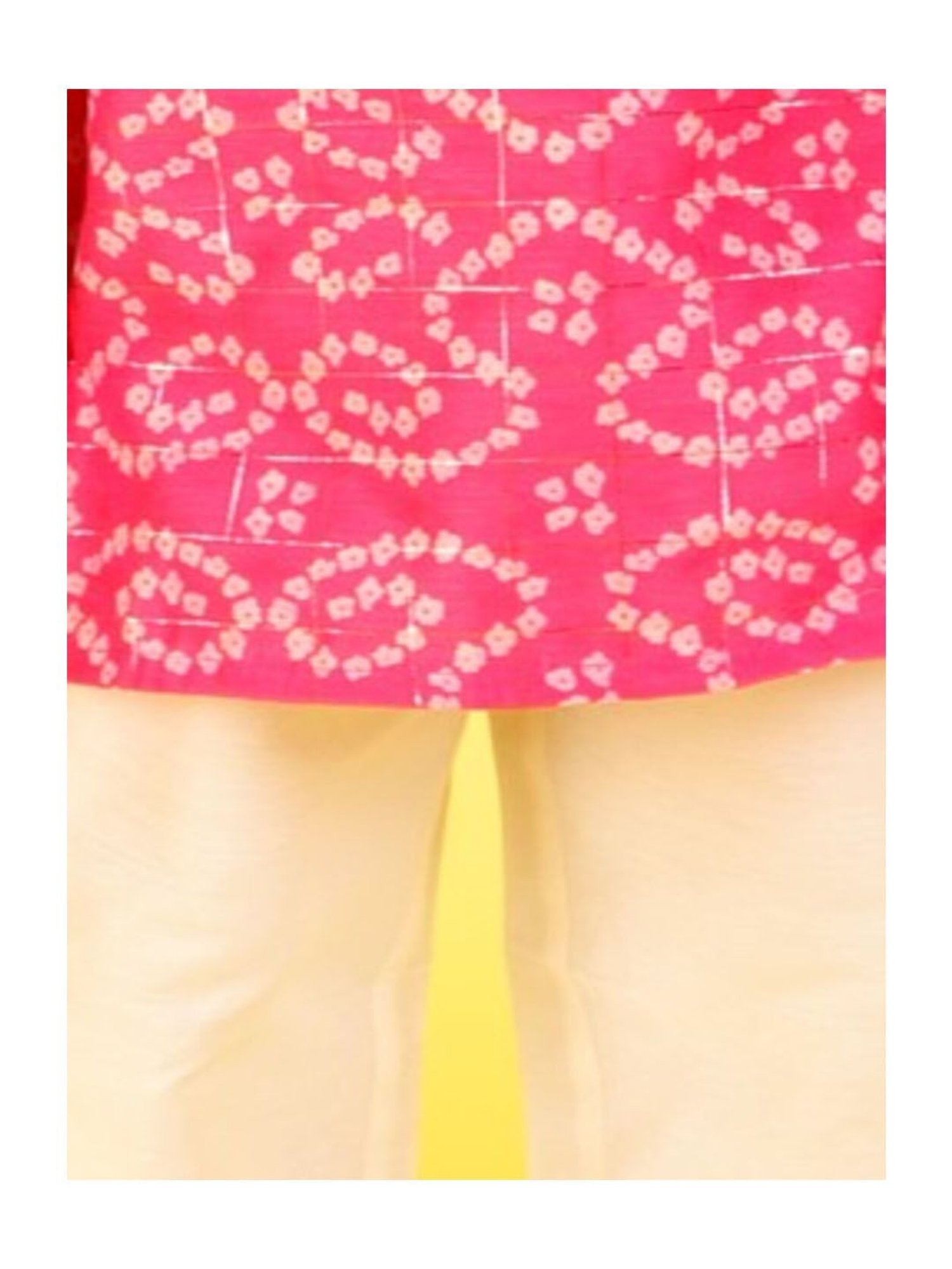Lil Drama Kids Pink with White Printed Full Sleeves Kurta with Pyjamas