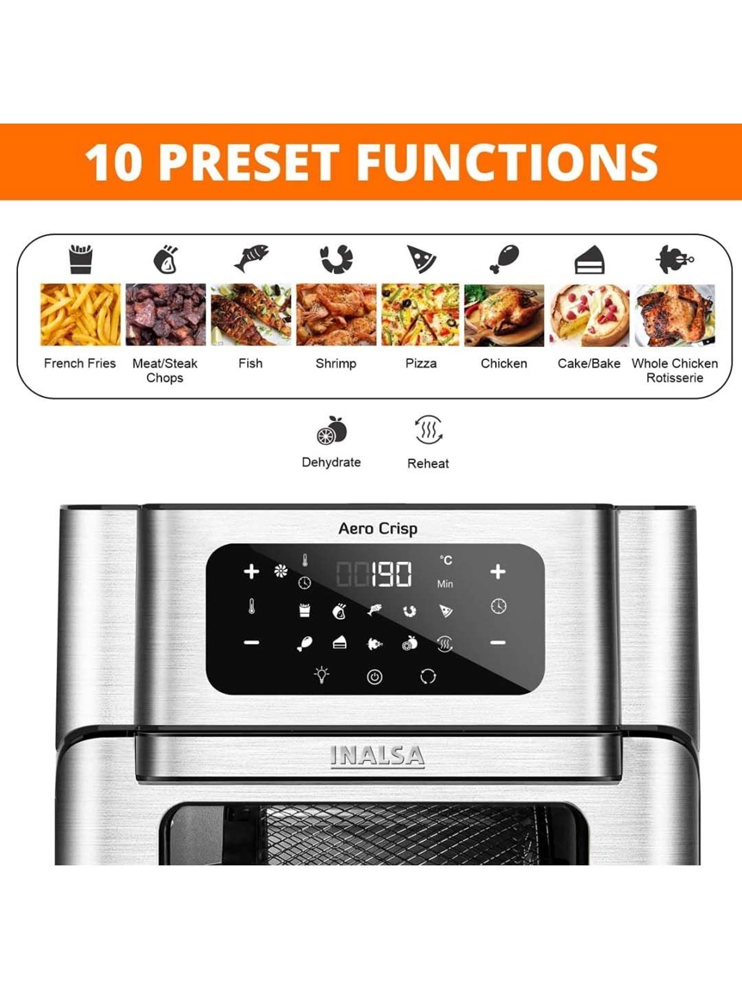 Prestige Nutrifry Black Plastic Electric Digital Touch Airfryer 4.5L