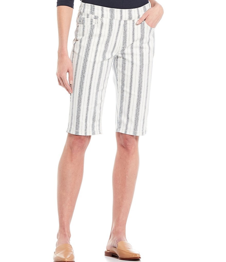 Westbound Petite Size the PARK AVE fit Stripe Skimmer Shorts