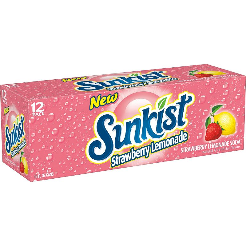 Sunkist Strawberry Lemonade - 12pk/12 fl oz Cans