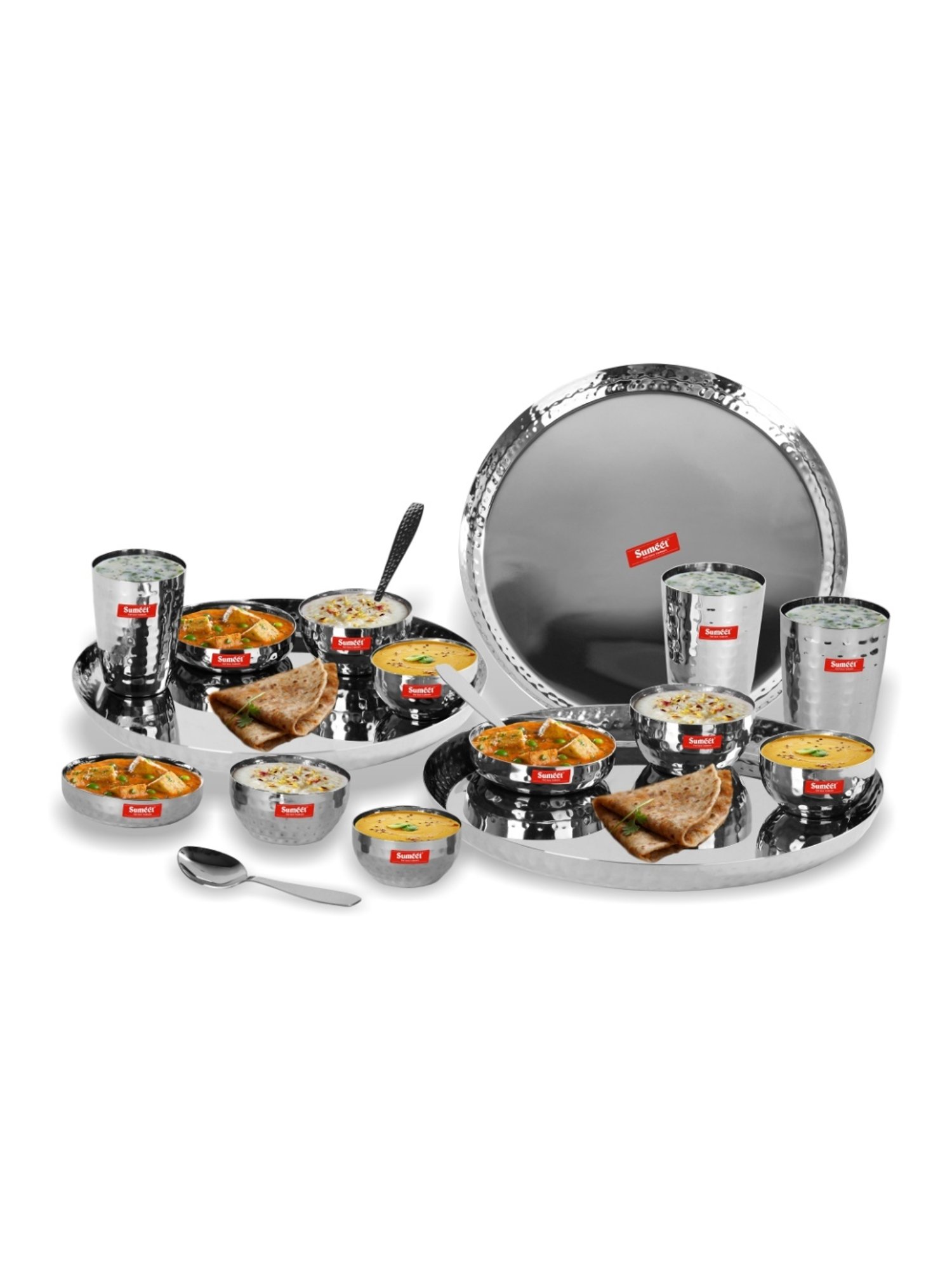 Cello White & Rust Glass Dinner Set