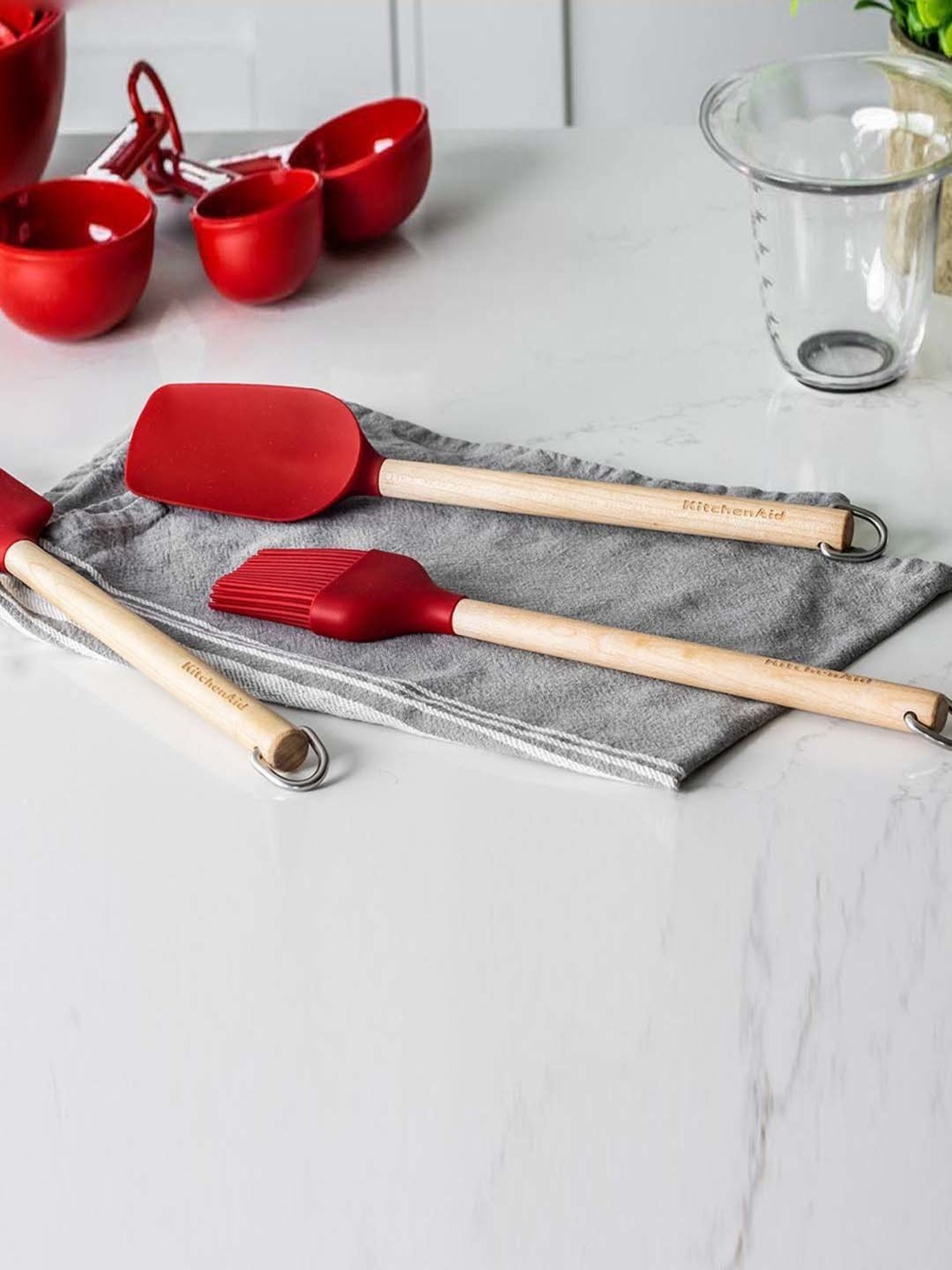 KitchenAid 3-Piece Red Medium Birchwood Baking Set